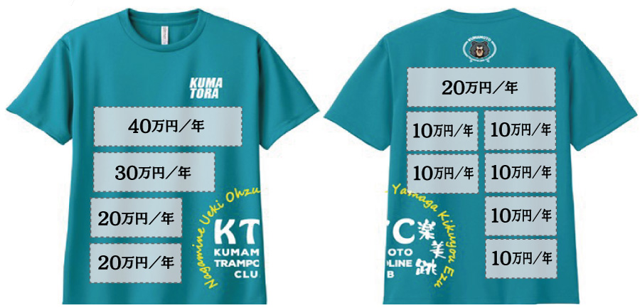 熊本トランポリンクラブ選手着用ウェア